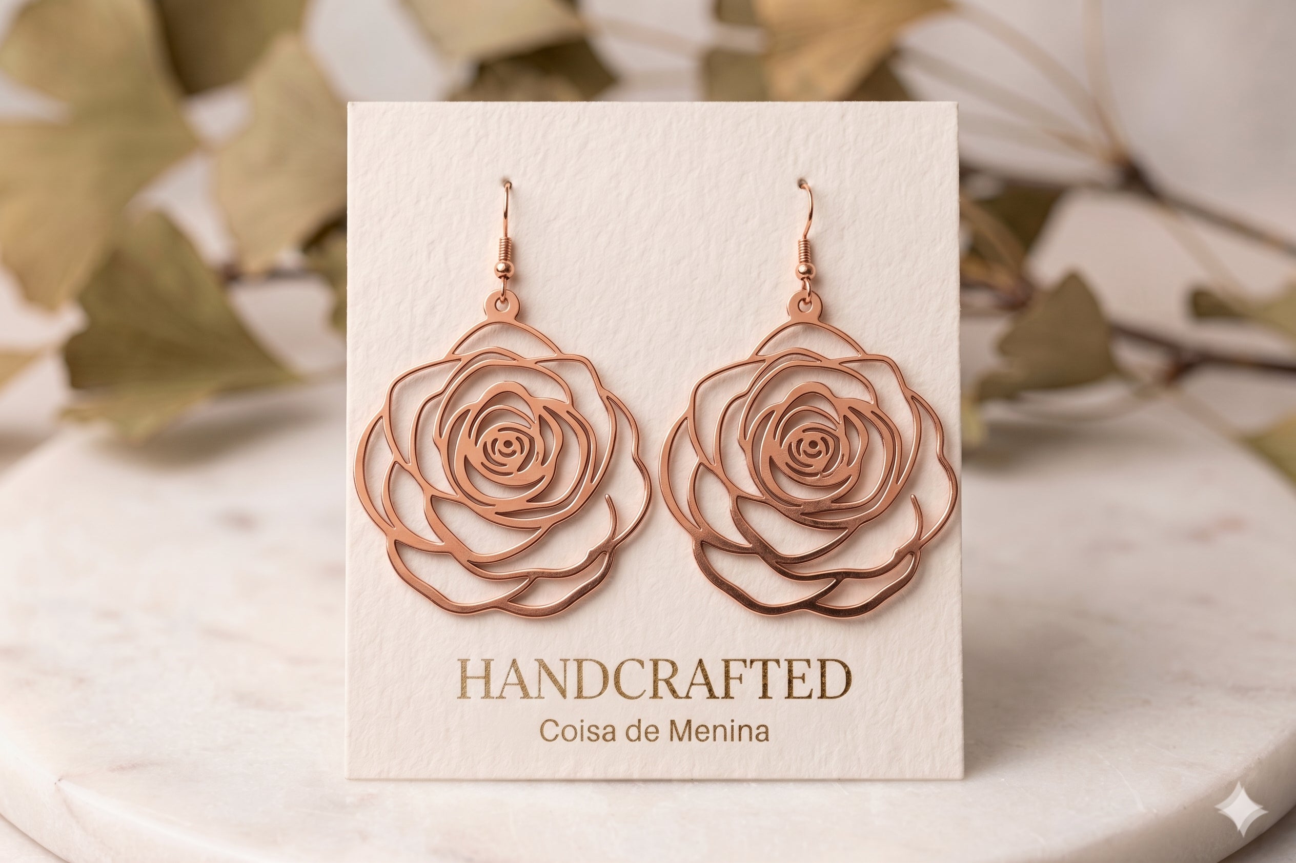 Brinco Tatiana (Rosa Vazado Rose Gold)